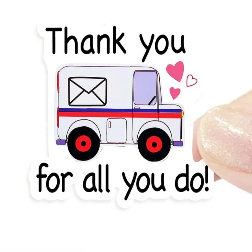 Thank You For All You Do! - Mail Carrier Stickers - 50 count - 1.5"x1.5"